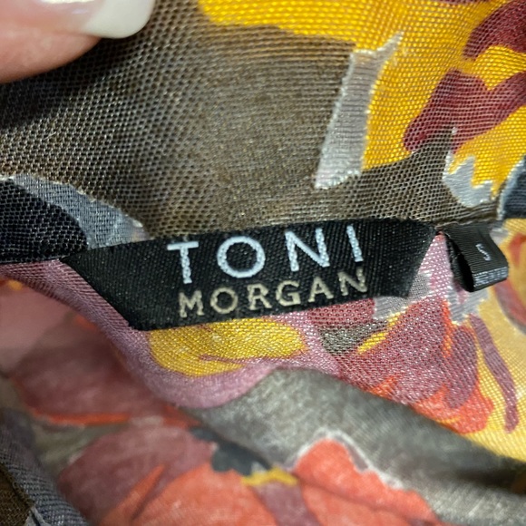 Tony Morgan Womens Blouse Brown/Black in a Bright Floral Pattern Size S - Picture 12 of 16